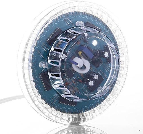 SBXDIO® 48LEDs RGB LED Ball Crystal Rotating Magic Ball Sunflower Colorful Stage Lights Lighting Lamp Voice-activated AUTO & Sound-Control Disco KTV Bar DJ Club Home Party Light Transparent White Ac100-240V US Plug