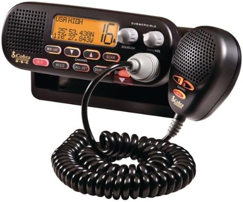 Marine Class D Digital Selective Calling Technology Fixed-Mount 25-Watt VHF Radio (Black) - COBRA ELECTRONICS