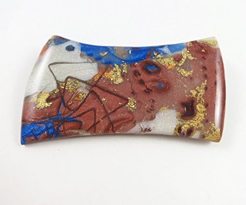 Handmade Polymer Clay Mokume Gane Brooch Pin