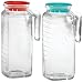 Bormioli Rocco Gelo Refrigerator Jug 2 Piece Set, One Red Lid and One Green Lid