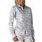 Libertine Long-Sleeve Stripe Woven Top - White/ Admiral Blue