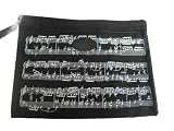 Black & White Woven Zip Close Sheet Music Portfolio Bag