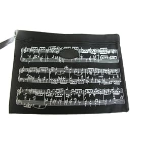 Buy Black and White Woven Zip Close Sheet Music Portfolio Bag by Sheer Delights