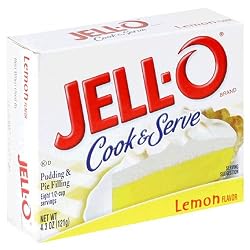 Jell-O Cook & Serve Pudding & Pie Filling, Lemon, 4.3-Ounce Boxes (Pack of 24)