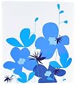 Pinnacle Frames and Accents Blue and White Floral 100-Page Magnetic Ring Bound Photo Album