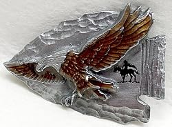 Arrowhead and Eagle Enamel Pewter Buckle