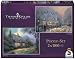 Schmidt Spiele - Thomas Kinkade, Cottage im Mondlicht/Winterabend, 2 x 1000 Teile Puzzle
