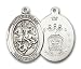 Sterling Silver St. George Pendant with Stainless Silver Heavy Curb Chain 24 inch