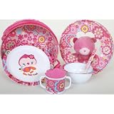 Baby Girl Feeding Dinnerware Set. Plate, Bowl,Cup and Spoon. Chip Chip Collection.