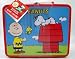 Childrens Retro Style Peanuts Charlie Brown Snoopy Tin Lunchbox Container w/ Popcorn
