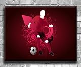 Football Mad Abstract Art - Chunky Canvas Art Print - Wall Art - Wall Decor - Framed Ready to Hang (30 x 20)