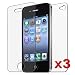 3 x Front & Back Anti-Glare Screen Protector for Apple iPhone 4