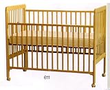 NEW ALL NATURAL BABY CRIB W. LOCKING CASTERS