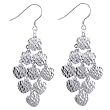 EXP Sterling Silver Heart Cascade Dangle Earrings