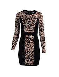 Petite Jacquard Above the Knee Animal Print  Shirt Mini Dress 