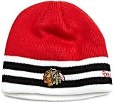 51WNYQomgvL. SL160  NHL Mens Face Off Cuffless Knit Hat (Chicago Blackhawks, One Size Fits All)