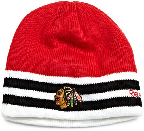 NHL Men's Face Off Cuffless Knit Hat (Chicago Blackhawks, One Size Fits All)