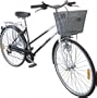 26" Zoll Citycruiser Damenfahrrad mit Fahrradkorb und gefedertem Sattel - Bike mit Extra tiefem Einstieg - Fahrrad mit 6-Gang Shimano Schaltung in Schwarz-Weiss