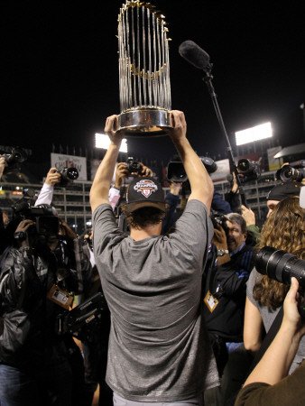 Texas Rangers v. San Francisco Giants, Game 5: Matt Cain of the San Francisco Giants Photographic Poster Print by Ronald Martinez, 9x12