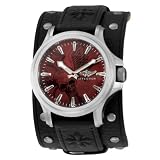 Affliction Men's AF1090 - BLK/RED Avenger Cuff Red Dial Black Watch