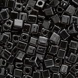 Miyuki 4mm Glass Cube Beads Opaque Black #401 10 Grams