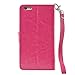 Navor Protective Flip Wallet Case for iPhone 6S Plus & iPhone 6 Plus [5.5 inch] - Hot Pink (IP6PHP)