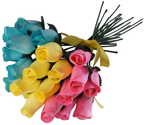 24 Beautiful Realistic Wooden Roses - Artificial Flowers - Spring Delight - Gift Boxed