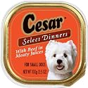 Cesar Select Dinners for Small Dogs Filet Mignon Flavor in Sauce