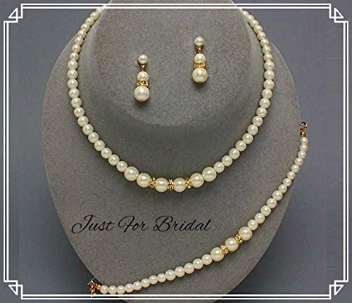 Ivory Pearl Necklace Sets Bridal ~ Bridesmaids Jewelry Gift