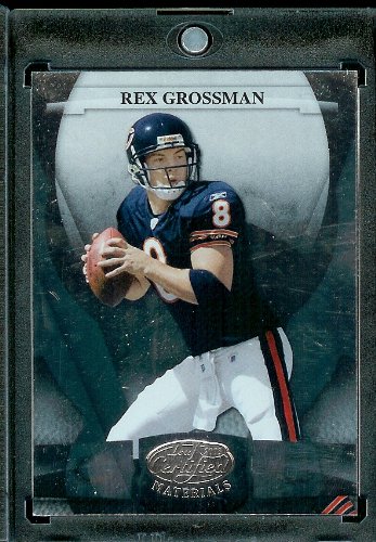 2008 Leaf Certified Materials Football Card - Rex Grossman / Chicago Bears / NFL Trading Card in Protective Display Case!