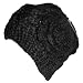 Hand Knit Flower Beanie Hat (Black)