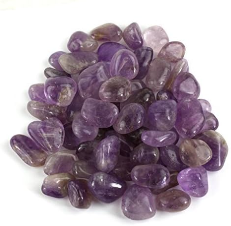 Crystal Allies Materials: 3lb Tumbled Amethyst Quartz from Brazil -Small 1/2" Polished Natural Stones for Reiki Crystal HealingWholesale Lot