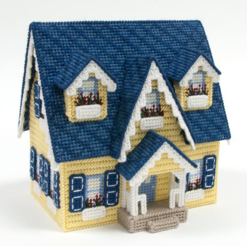 Yellow Cape Cod House Plastic Canvas Kit