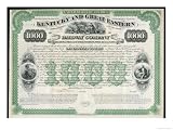 The Kentucky And Great Eastern Railway Company Gold Bond Share Certificate Giclee Poster Print 24x32