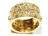 Anniversary Band or Right Hand Ring Pave Set Full Circle with Fine Quality Diamonds, 18k Yellow Gold, Ring Size 5.75 (T.w 1.80)