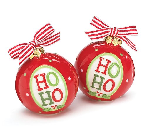Ho Ho Christmas Ornament Shape Salt And Pepper Shakers Great Holiday Kitchen Decor