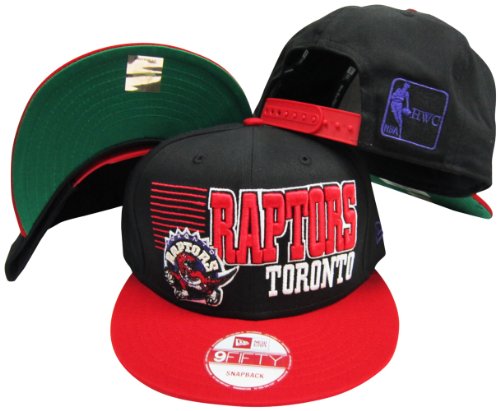 Toronto Raptors Black / Red Two Tone Plastic Snapback Adjustable Plastic Snap Back Hat / Cap