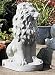 Large Left Facing Lion Garden Sculpture / Ornament - White Stone