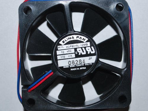 Elina HDF6015L-12MB , 60 x 60 x 15 mm, 2.36 x 2.36 x 0.59 inches, 12 Volt Cooling Fan