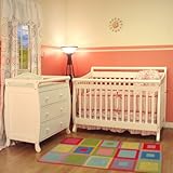 Amy Convertible Crib with 3 Drawer Changer - 2 Pc Set (White) (See Descript ....