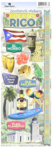 Paper House Productions STCX-0182E Cardstock Stickers, Puerto Rico, 6-Pack
