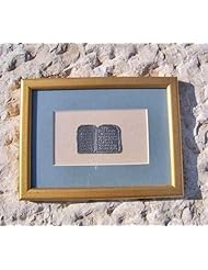 Sterling Silver - THE TEN Commandments in a frame - engraved in Ancient hebrew with First Temple Period script