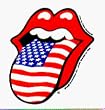 Rolling Stones - USA Flag Tongue on White Square - 2 3/4" Square Sticker