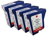 4pk 797-0 797-M 797-Q Postage Meter red fluorescent ink for use in Pitney Bowes MailStation, K700, K7M0, MailStation 2 machines.