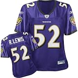 Ray Lewis #52 Purple Baltimore Ravens NFL Premier All Embroidered Replica Jersey - LARGE