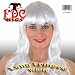 FDC Long Fringed Straight Fancy Dress Wig Assorted Colours White