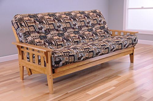 Wooden Futon Mission Style Maple Butternut Light Wood with Full Size Mattress and Optional Drawers for Storage