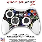 Kearas Flowers on Black Skin by WraptorSkinz TM fits XBOX 360 Wireless Controller (CONTROLLER NOT IN