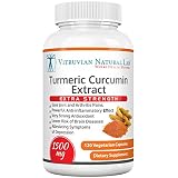 Turmeric Curcumin Extra Strength - 1500mg/serving for Joint & Arthritis Pain Relief -120 Capsules (Veggie) -100% Natural - Strongest Available in the Market - Made in USA