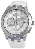 Swatch Irony Chrono Automatic Sign In The Sky White Rubber Strap Watch SVGK403